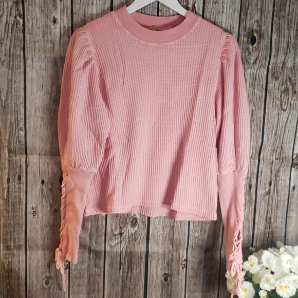 ⭐Free People lace up waffle knit - Picture 4 of 6